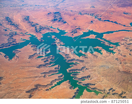 Aerial view of the landscape of Colorado river Aerial view of the landscape of Colorado river 87125051