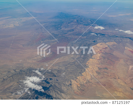 Aerial view of the Red Rock Canyon National Conservation Area landscape Aerial view of the Red Rock Canyon National Conservation Area landscape 87125197