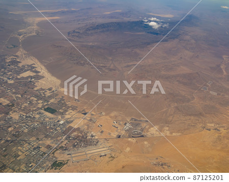 Aerial view of the Nellis US Air Force Base and cityscape Aerial view of the Nellis US Air Force Base and cityscape 87125201