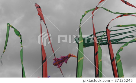 Color kite soaring in the sky Color kite soaring in the sky 87125245