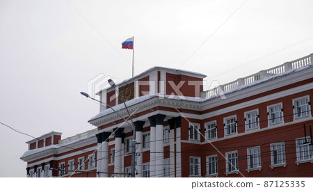 BARNAUL - DECEMBER 17 The regional court building on Desember 17, 2019 in Barnaul, Russia. BARNAUL - DECEMBER 17 The regional court building on Desember 17, 2019 in Barnaul, Russia. 87125335