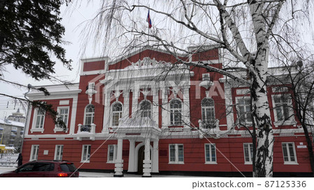 BARNAUL - DECEMBER 17 The administration of the Altai territory, city Barnaul, Russia on Desember 17, 2019 in Barnaul, Russia 87125336
