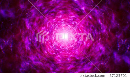 Glowing Psychedelic Vivid Neon Mist Cave Tunnel 87125701