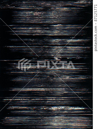 Glitch noise background. Analog distortion. Grunge distressed texture. Vhs damage. Distressed fuzzy static defect on dark black overlay for photo editor. 87125771