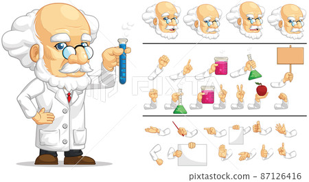 Mascot Scientist Professor Laboratory Researcher Cartoon Drawing Mascot Scientist Professor Laboratory Researcher Cartoon Drawing 87126416