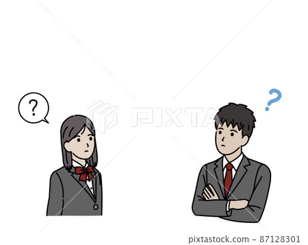 Thinking students, students, questions, junior high and high school students, junior high school students, men and women, copy space Thinking students, students, questions, junior high and high school students, junior high school students, men and women, copy space 87128301
