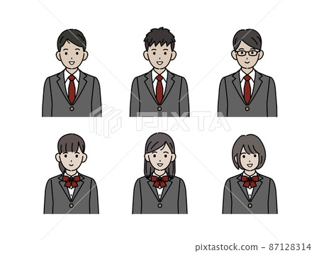 學生 初中生 初中生 男女 朋友 微笑 西裝外套 上身 87128314