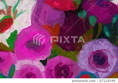 Abstract beautiful oil painting flower vintage illustration Abstract beautiful oil painting flower vintage illustration 87128549