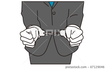 Arrested businessman's hand Arrested businessman's hand 87129046