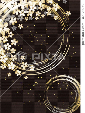 金葉櫻花_刷紋_黑格紋背景_豎1204 87129259