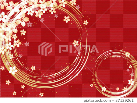 金葉櫻花_刷紋_紅格紋背景1202 87129261