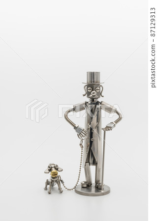 一位紳士遛狗的模型,金屬人物 一位紳士遛狗的模型,金屬人物 87129313