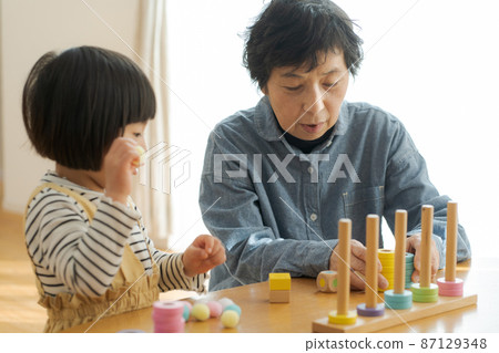 Grandma and grandson Grandma and grandson 87129348