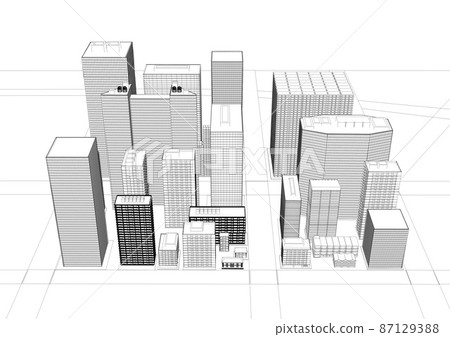 Buildings Buildings City Wire Wire Monochrome Black and White Line Drawing Buildings Buildings City Wire Wire Monochrome Black and White Line Drawing 87129388