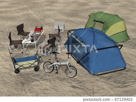 Camping camping outdoor tent barbecue (3DCG image) Camping camping outdoor tent barbecue (3DCG image) 87129402