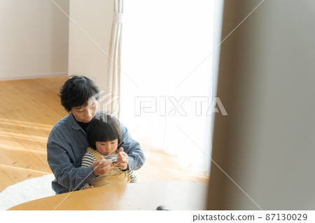 Grandma and grandson 87130029