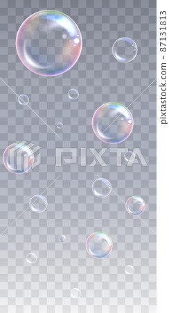 Soap bubbles are bubbling, rainbow-colored and real 87131813