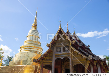 Phra Singh temple. landmark for tourist at Chiang Mai,Thailand. This temple in the old city center of Chiang Mai,Thailand. Phra Singh temple. landmark for tourist at Chiang Mai,Thailand. This temple in the old city center of Chiang Mai,Thailand. 87133154