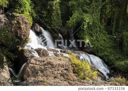 Beautiful waterfall landscape. Pha Sua Waterfall in Maehongson, Thailand Beautiful waterfall landscape. Pha Sua Waterfall in Maehongson, Thailand 87133156