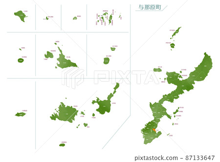 Watercolor-style map Yonabaru Town, Okinawa Prefecture Watercolor-style map Yonabaru Town, Okinawa Prefecture 87133647