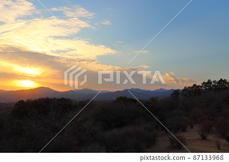 日落天空雲山 87133968