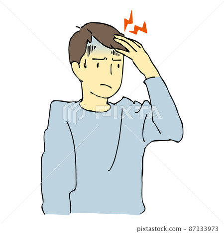 Illustration of a man feeling pain in his head - Stock Illustration ...