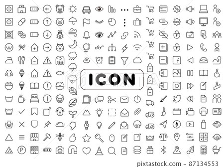 Lots of simple line icons 87134553
