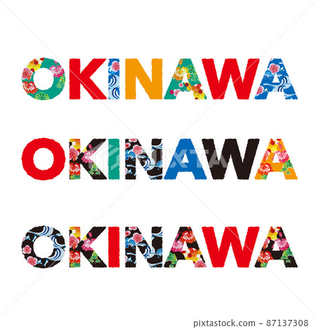 OKINAWA logo mark Gothic illustration material OKINAWA logo mark Gothic illustration material 87137308