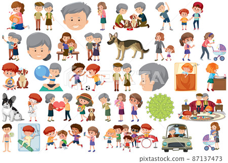 Set of different activities people in cartoon style Set of different activities people in cartoon style 87137473