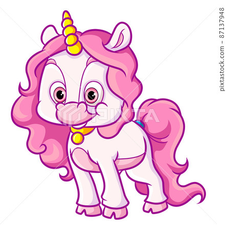 The cute unicorn standing and giving the big smile The cute unicorn standing and giving the big smile 87137948