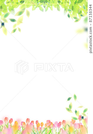 Tulip background material watercolor illustration 87138344