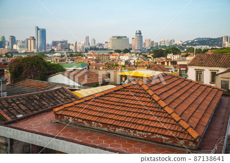 View of urban area, Xiamen from Mount Lit kong giam in gulangyu island 87138641