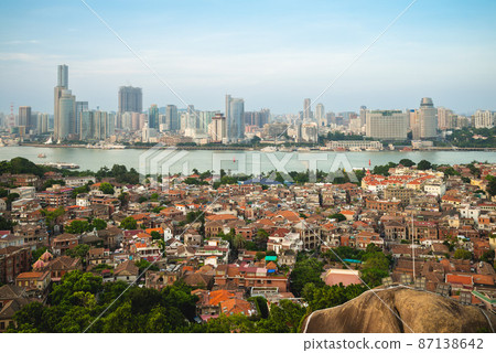 View of urban area, Xiamen from Mount Lit kong giam in gulangyu island 87138642