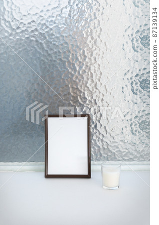 relax cozy objects and background with frame, lights 87139134