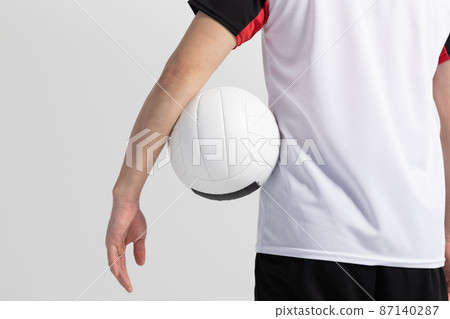 volleyball sports player, asian korean man holding ball 87140287