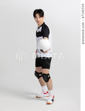 volleyball sports player, asian korean man holding ball volleyball sports player, asian korean man holding ball 87140334