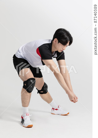 volleyball sports player, asian korean man with toss, tossing motion volleyball sports player, asian korean man with toss, tossing motion 87140389