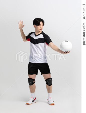 volleyball sports player, asian korean man holding ball volleyball sports player, asian korean man holding ball 87140401