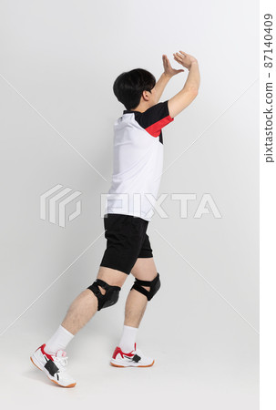 volleyball sports player, asian korean man with toss, tossing motion volleyball sports player, asian korean man with toss, tossing motion 87140409