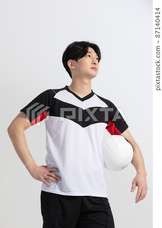 volleyball sports player, asian korean man holding ball volleyball sports player, asian korean man holding ball 87140414