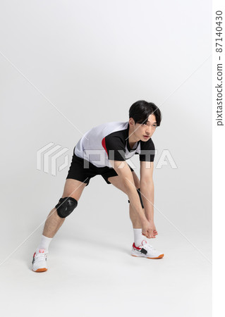 volleyball sports player, asian korean man with toss, tossing motion volleyball sports player, asian korean man with toss, tossing motion 87140430