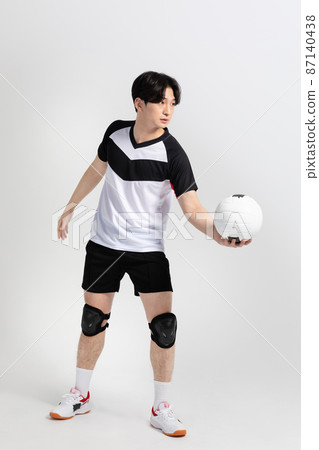 volleyball sports player, asian korean man holding ball volleyball sports player, asian korean man holding ball 87140438