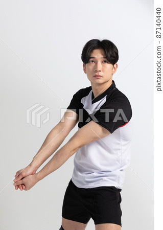 volleyball sports player, asian korean man with toss, tossing motion volleyball sports player, asian korean man with toss, tossing motion 87140440