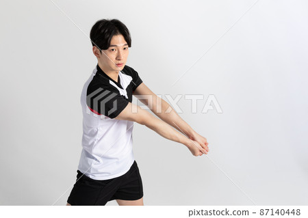 volleyball sports player, asian korean man with toss, tossing motion volleyball sports player, asian korean man with toss, tossing motion 87140448