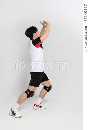 volleyball sports player, asian korean man with toss, tossing motion volleyball sports player, asian korean man with toss, tossing motion 87140557