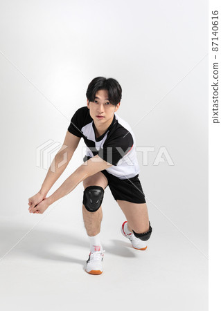 volleyball sports player, asian korean man with toss, tossing motion volleyball sports player, asian korean man with toss, tossing motion 87140616