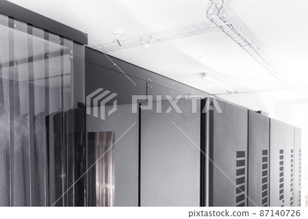 server racks inside datacenter of internet service provider server racks inside datacenter of internet service provider 87140726