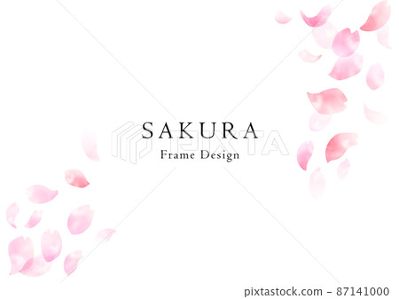 Watercolor sakura frame design 87141000