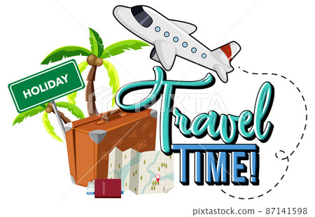 Travel Time typography design with travelling objects Travel Time typography design with travelling objects 87141598