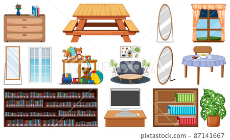 Set of interior furniture and decorations Set of interior furniture and decorations 87141667